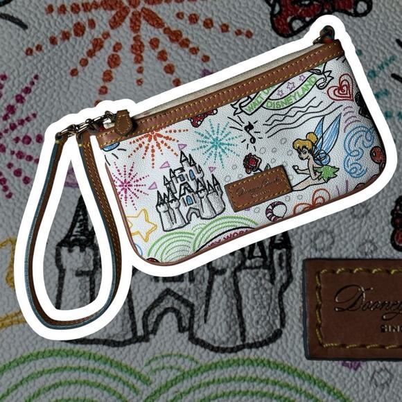 Disney Parks Dooney & Bourke Tinkerbell Sketch Wallet Wristlet Shoulder Bag - Picture 1 of 8